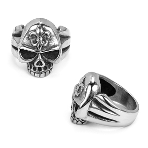 Stainless Steel Round Skull Handsome Men's Ring Factory Wholesale