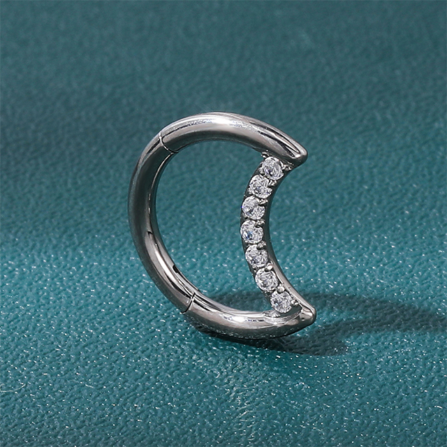 Crescent Moon Hoop Nose Ring Titanium Body Jewelry Wholesale