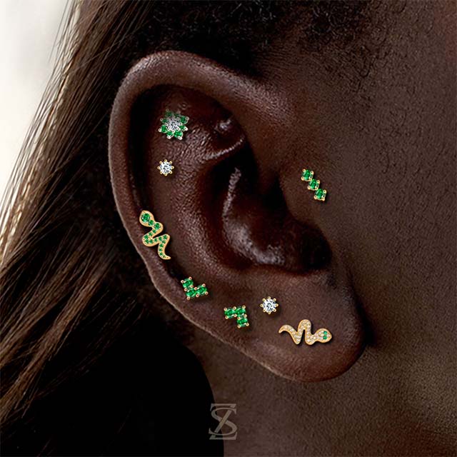 Diamond Helix Body Earrings Simple Design Piercing Jewelry Factory