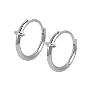 ER002 316 Stainless Steel Zircon Stone Set Earring Hoops