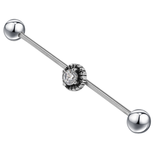 Stainless Steel Inlaid Diamond Popular Industrial Barbell Wholesale