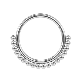 Stainless steel delicate ball inlaid natural nose ring