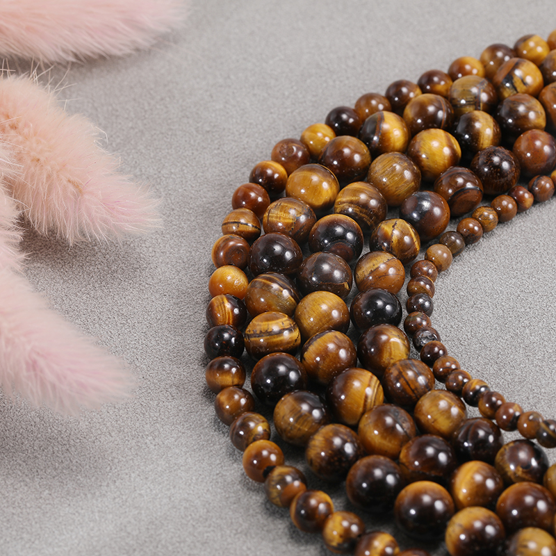 Tiger Eye Stone Bead For Jewelry Making 6/8mm NPJ001YE-NS8