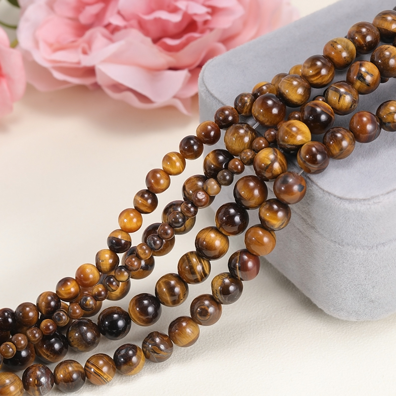 Tiger Eye Stone Bead For Jewelry Making 6/8mm NPJ001YE-NS8