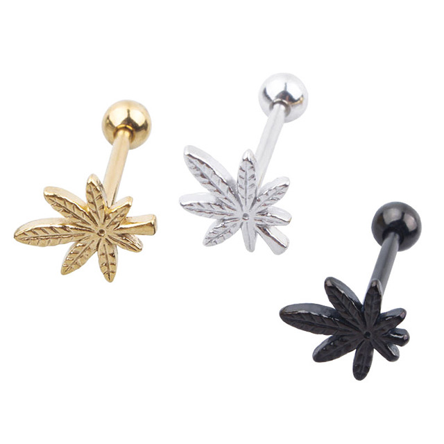 Leaf Shape Soft Tongue Rings Surface Tongue Piercing Factory