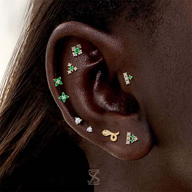Cartilage Ear Piercing Second Lobe Body Piercing Jewelry ZS Factory