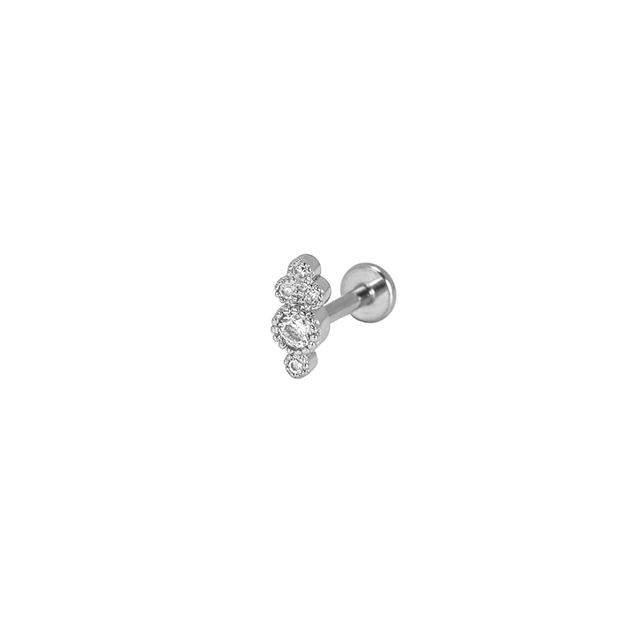 Stainless Steel Sparkling Zircon Delicate Ladies Lip Ring