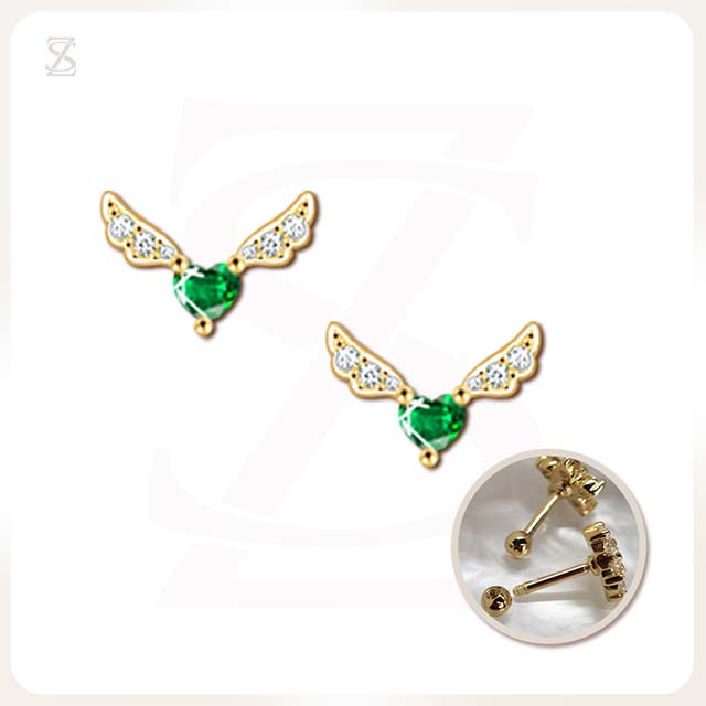 Daith Tragus Piercing Jewelry Gold Wing Earrings for Women OEM Factory