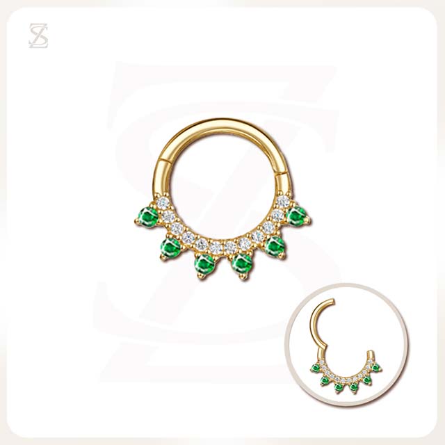 Gold Nose Ring Hoop Flower Zircon Nose Piercing Factory Design