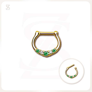 Nipple Ring Green Zircon Nose Piercing Jewelry Wholesale Factory