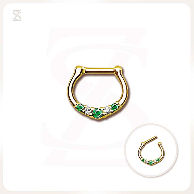 Nipple Ring Green Zircon Nose Piercing Jewelry Wholesale Factory