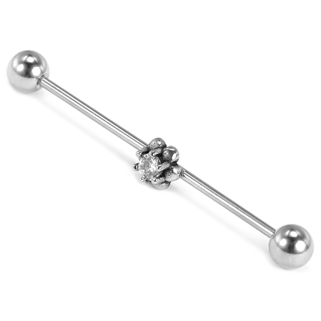 Stainless Steel Sakura Carved Diamond Popular Industrial Barbell Wholesale