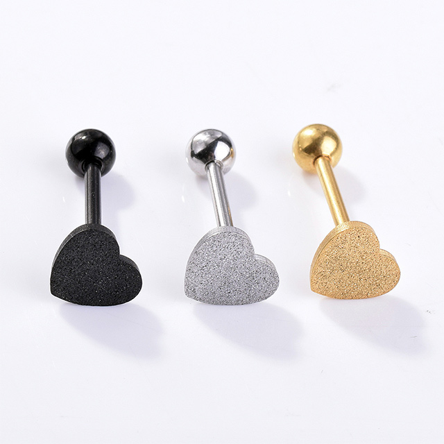 Heart Shaped Stretched Tongue Piercing Small Tongue Rings Factory