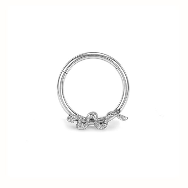 BH003 316 Stainless Steel Snake Animal Click Segment Ring